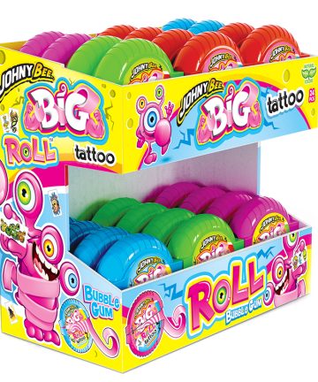 JOHNY BEE MEGA ROLL BUBBLE GUM STAND 40 GR X 24 PZ