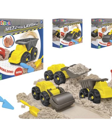 KIDEA VEICOLO LAVORO C/SABBIA MAGICA 500 GR 3 ASS.