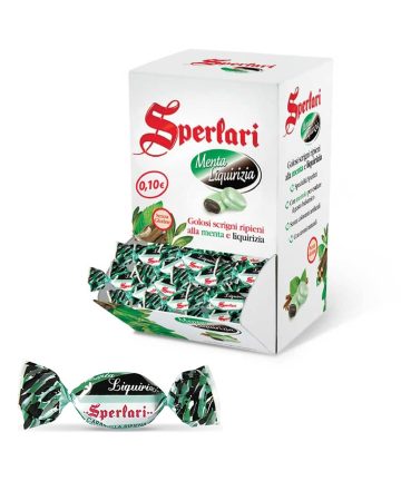BOX SPERLARI DURE LIQUIRIZIA/MENTA 740 GR x 200 PZ